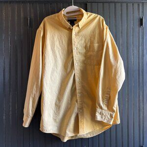 Croft & Barrow Butter Yellow Button Down Large Casual Workwear 100% Cotton